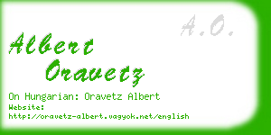 albert oravetz business card